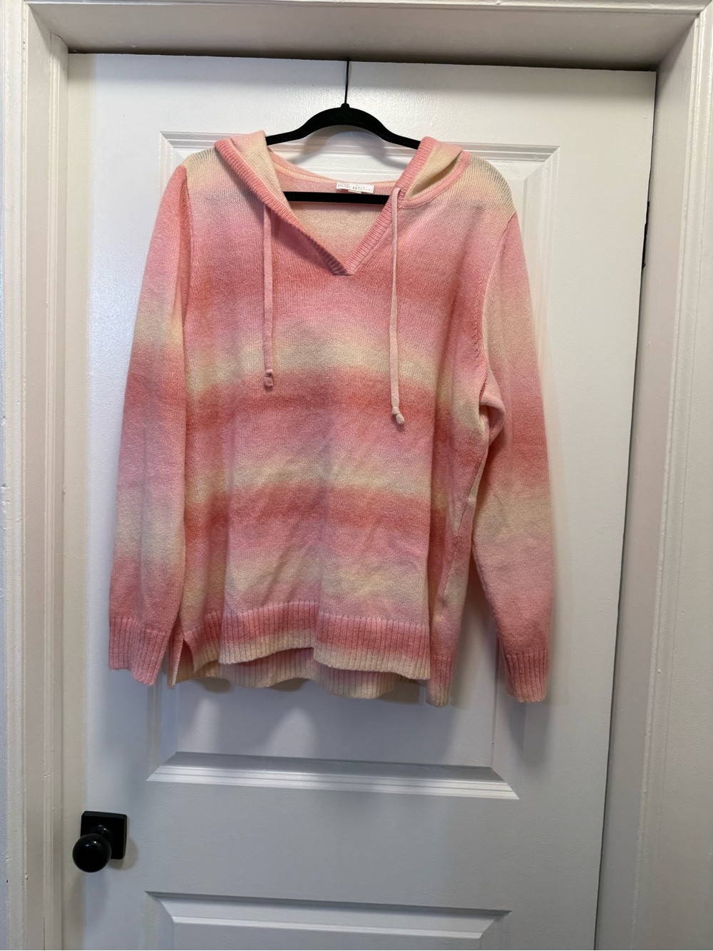 Women's Pink Ombre Hooded Sweater